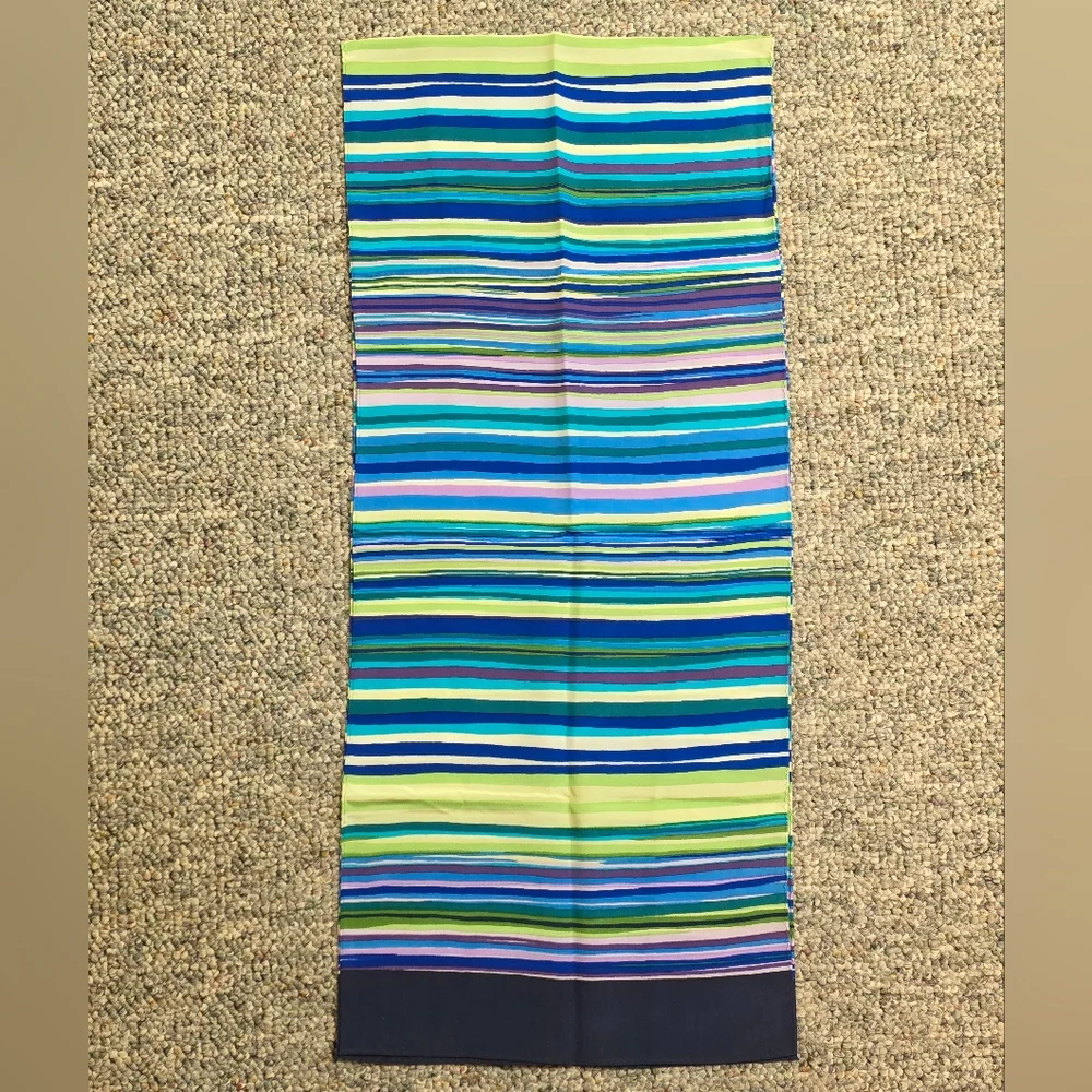 Anthropologie Mod Stripe Silk Oblong Scarf